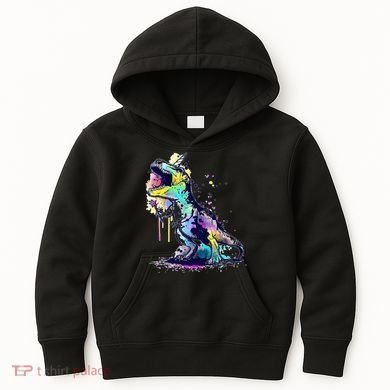 Tie Dye Colorful Trex Dinosaur Kids Hoodie