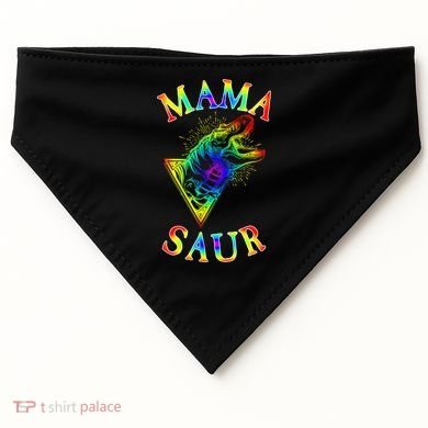 Tie Dye Mama Saur Mamasaurus T-Rex Dinosaur USA-Made Doggie Bandana