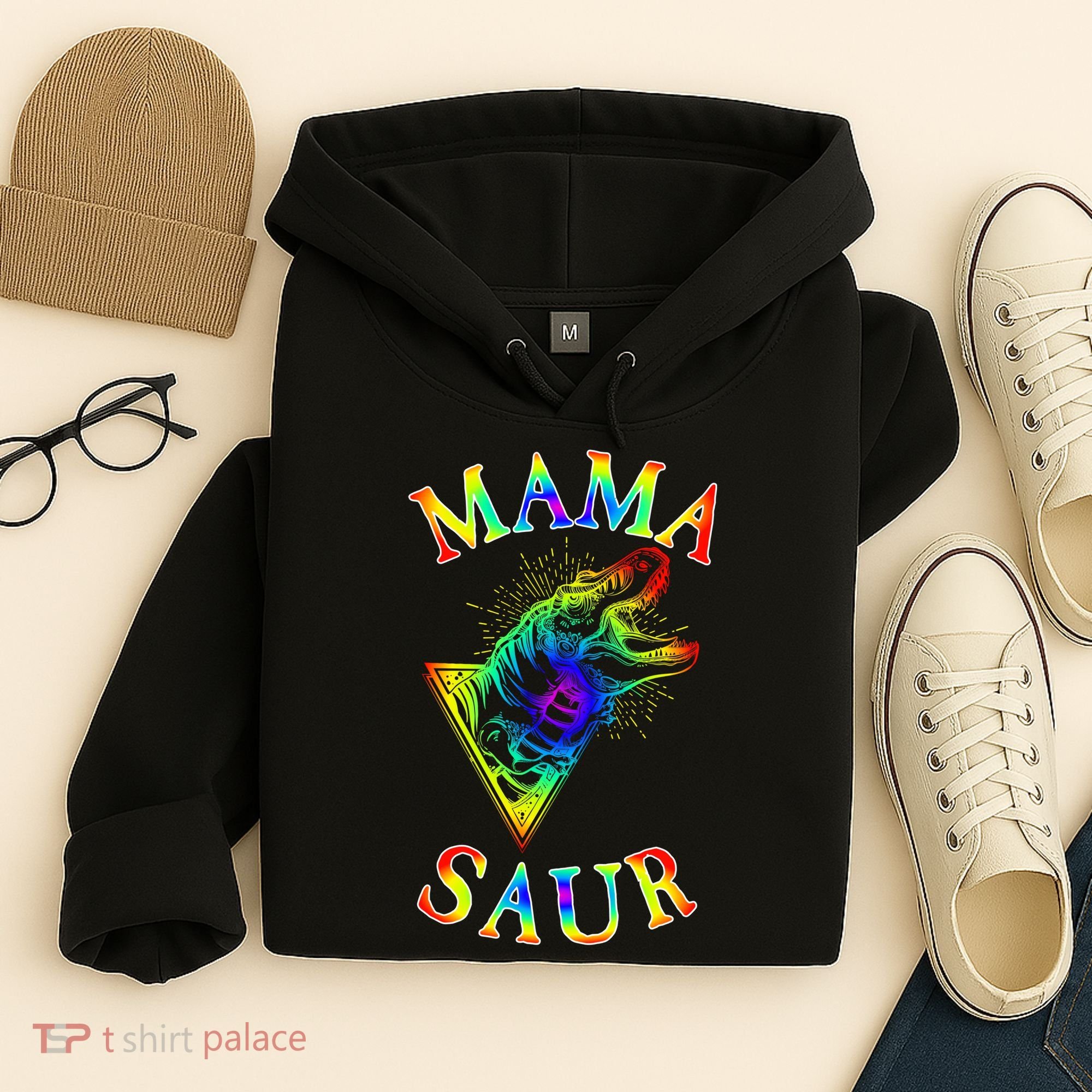 Tie Dye Mama Saur Mamasaurus T-Rex Dinosaur Hoodie