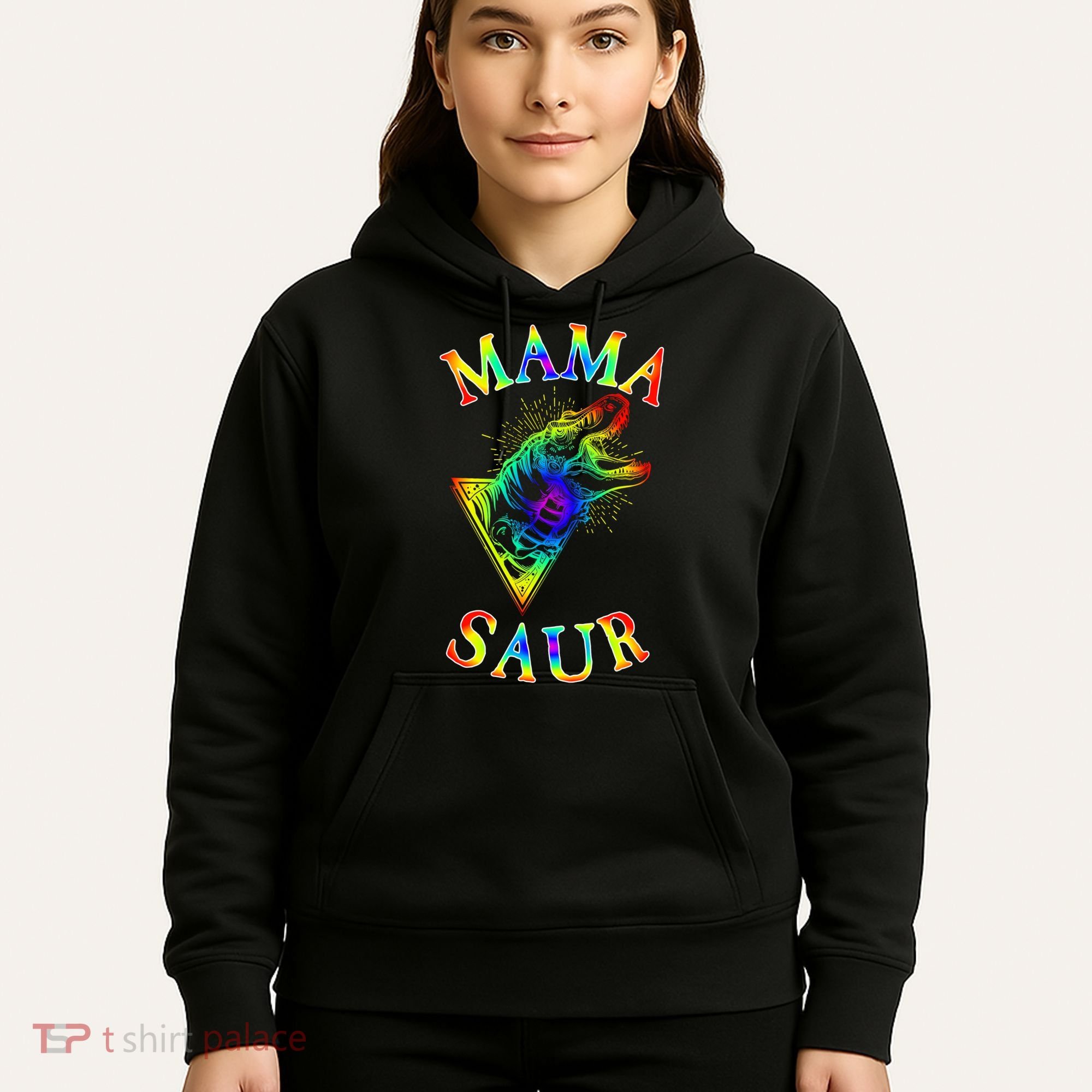 Tie Dye Mama Saur Mamasaurus T-Rex Dinosaur Hoodie