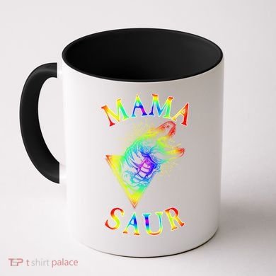 Tie Dye Mama Saur Mamasaurus T-Rex Dinosaur Coffee Mug