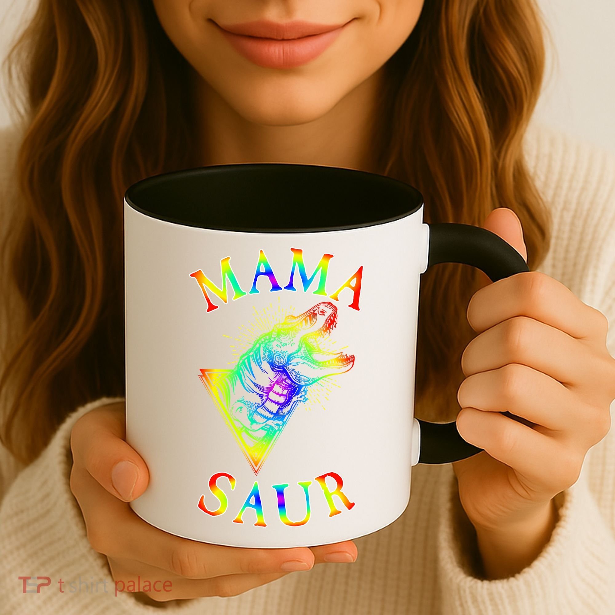 Tie Dye Mama Saur Mamasaurus T-Rex Dinosaur Coffee Mug