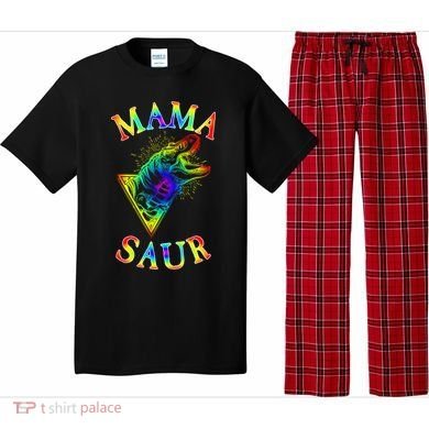 Tie Dye Mama Saur Mamasaurus T-Rex Dinosaur Pajama Set