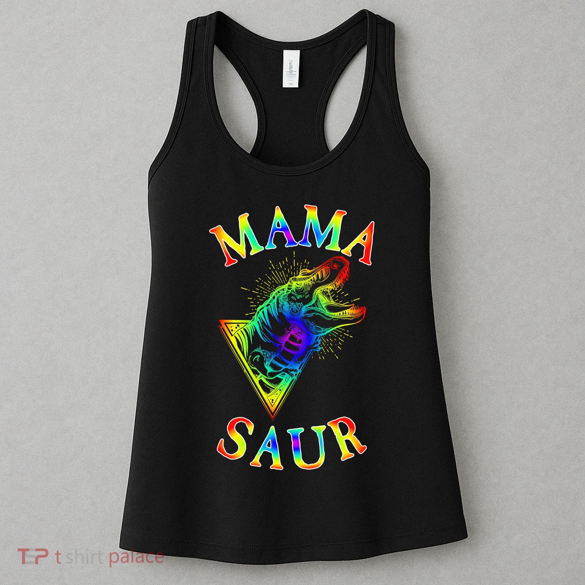 Tie Dye Mama Saur Mamasaurus T-Rex Dinosaur Women's Tank Top