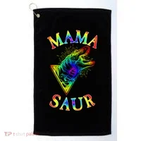 Tie Dye Mama Saur Mamasaurus T-Rex Dinosaur Golf Towel thumb 0