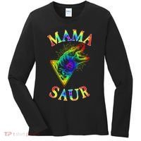 Tie Dye Mama Saur Mamasaurus T-Rex Dinosaur Women's Long Sleeve Shirt thumb 0