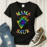 Tie Dye Mama Saur Mamasaurus T-Rex Dinosaur Women's T-Shirt thumb 3