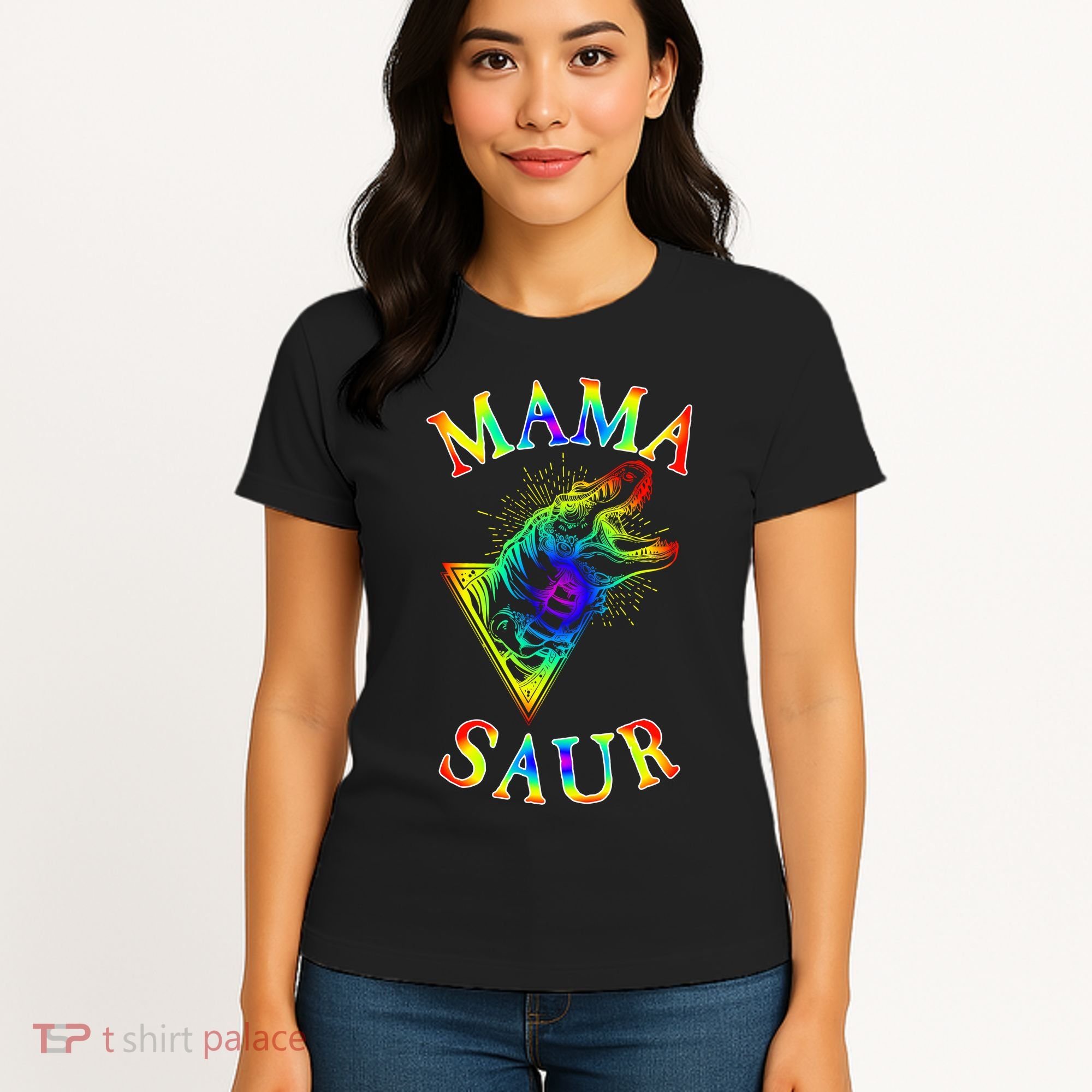 Tie Dye Mama Saur Mamasaurus T-Rex Dinosaur Women's T-Shirt