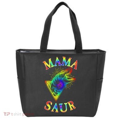 Tie Dye Mama Saur Mamasaurus T-Rex Dinosaur Tote Bag