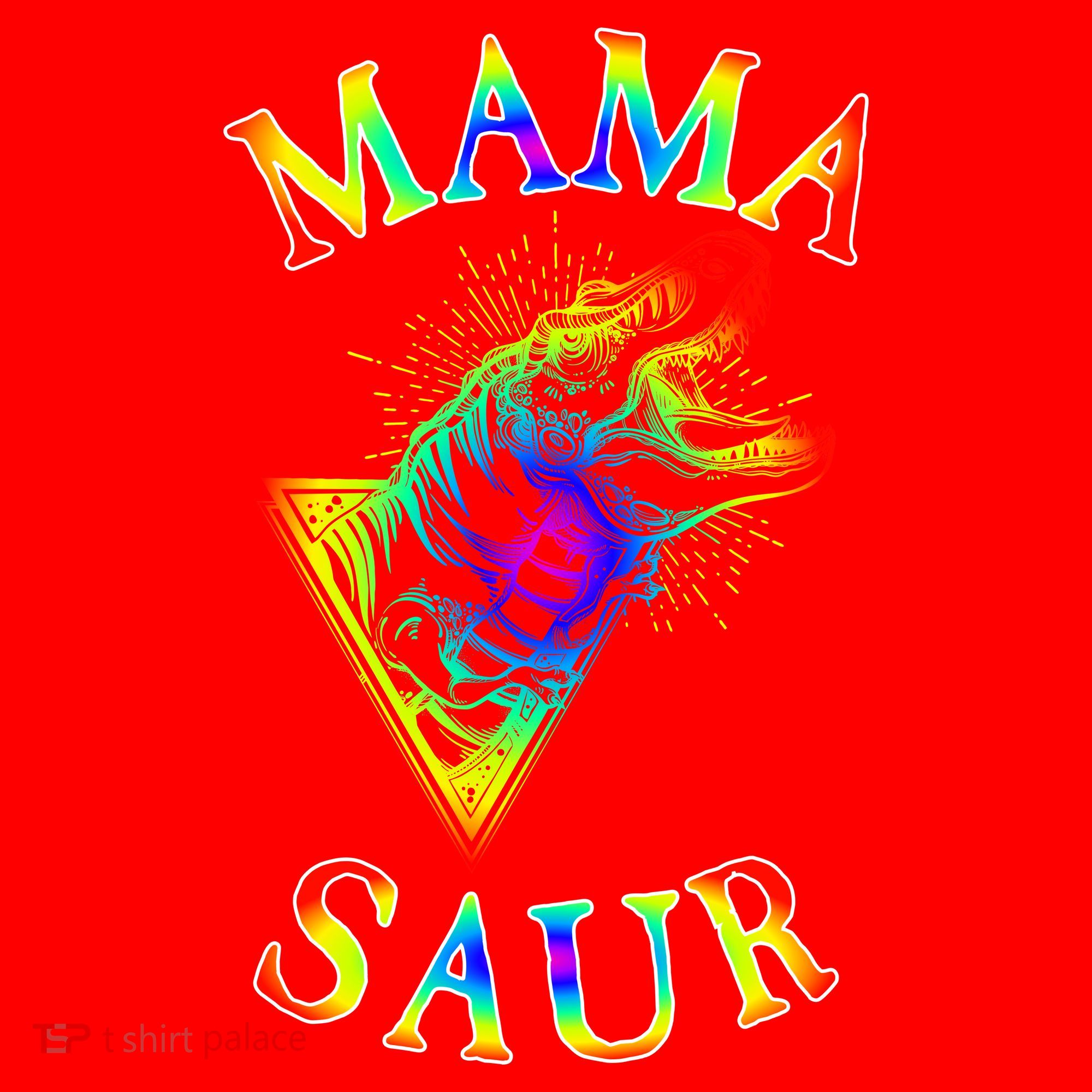 Tie Dye Mama Saur Mamasaurus T-Rex Dinosaur Santa Hat