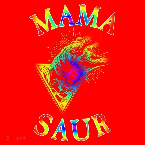 Tie Dye Mama Saur Mamasaurus T-Rex Dinosaur Santa Hat