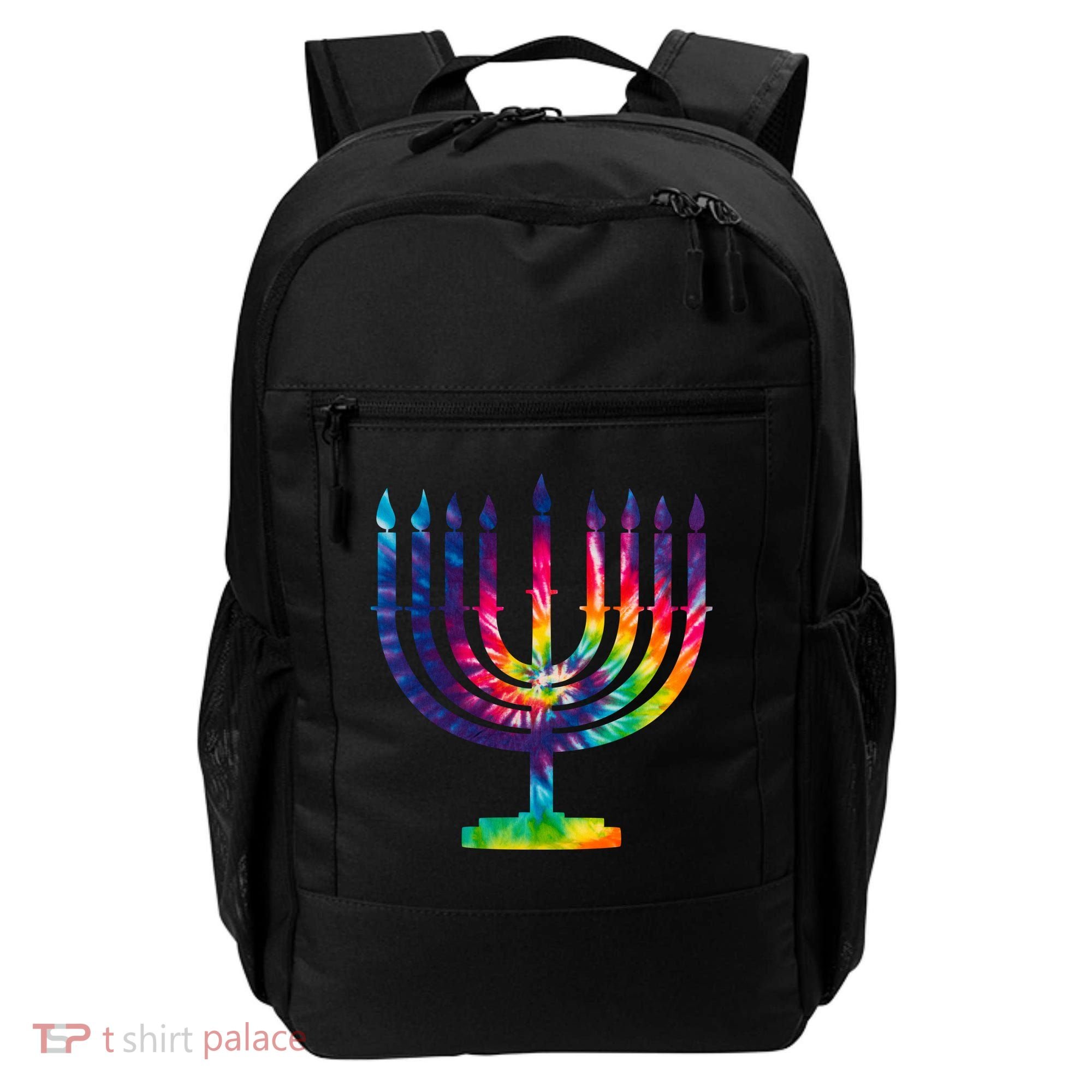 Tie Dye Menorah Hanukkah Chanukah Backpack