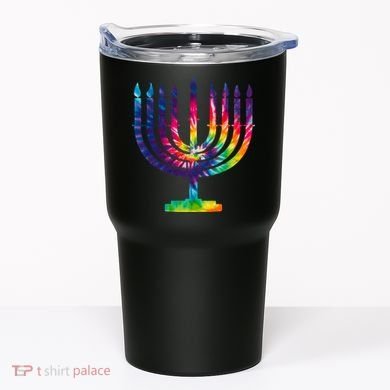 Tie Dye Menorah Hanukkah Chanukah Tumbler