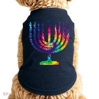 Tie Dye Menorah Hanukkah Chanukah Doggie Tank thumb 0
