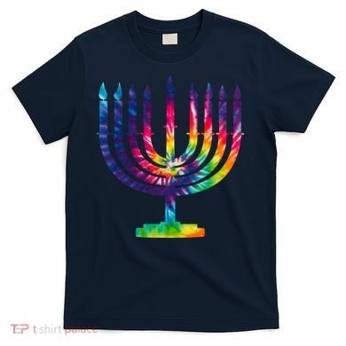 Tie Dye Menorah Hanukkah Chanukah T-Shirt