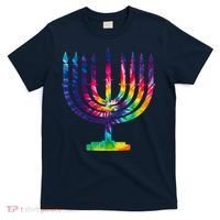 Tie Dye Menorah Hanukkah Chanukah T-Shirt thumb 0