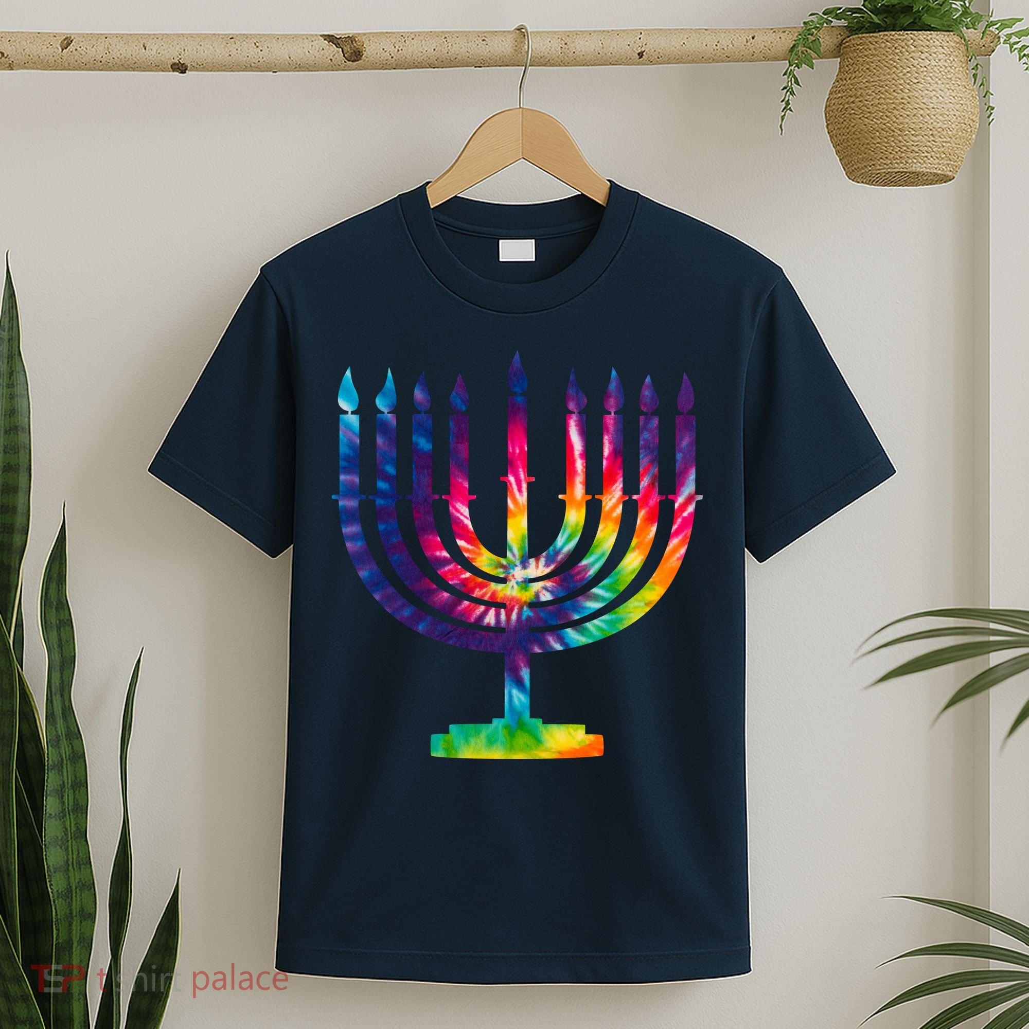 Tie Dye Menorah Hanukkah Chanukah T-Shirt