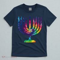 Tie Dye Menorah Hanukkah Chanukah T-Shirt thumb 5