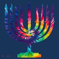 Tie Dye Menorah Hanukkah Chanukah Button thumb 1