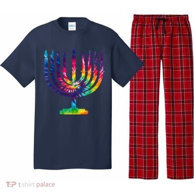 Tie Dye Menorah Hanukkah Chanukah Pajama Set