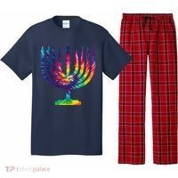Tie Dye Menorah Hanukkah Chanukah Pajama Set thumb 0