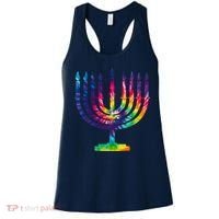 Tie Dye Menorah Hanukkah Chanukah Women's Tank Top thumb 0