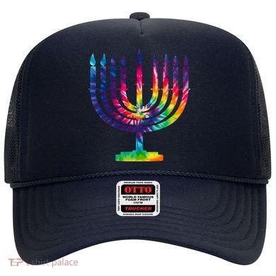 Tie Dye Menorah Hanukkah Chanukah Hat
