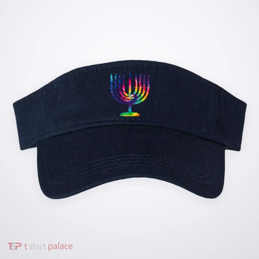 Tie Dye Menorah Hanukkah Chanukah Visor