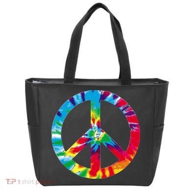 Tie Dye Peace Sign Tote Bag