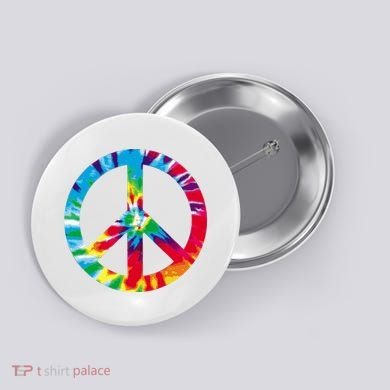 Tie Dye Peace Sign Button