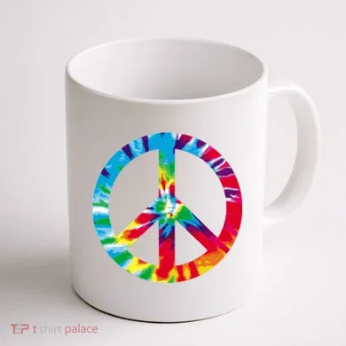 Tie Dye Peace Sign Coffee Mug back