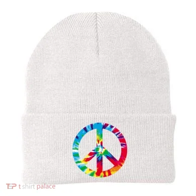 Tie Dye Peace Sign Beanie