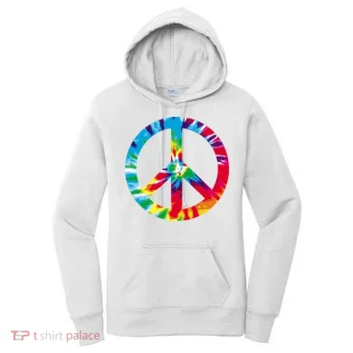 Tie Dye Peace Sign Women's Hoodie