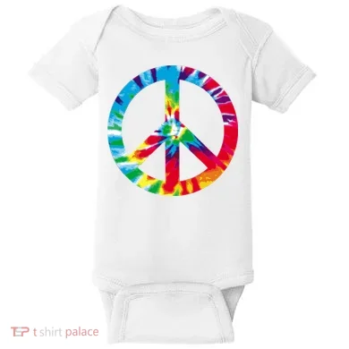 Tie Dye Peace Sign Baby Bodysuit