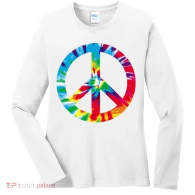 Tie Dye Peace Sign Women's Long Sleeve Shirt