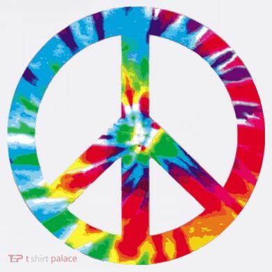 Tie Dye Peace Sign Plastic Christmas Ball Ornament