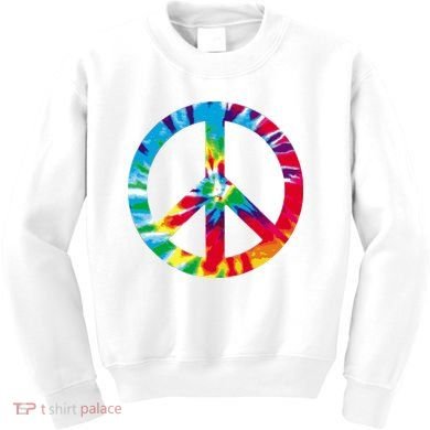 Tie Dye Peace Sign Kids Sweatshirt