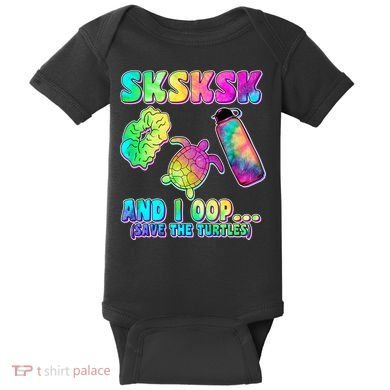 Tie Dye SKSKSK and I OOP Save the Turtles Baby Bodysuit