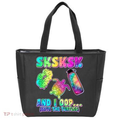Tie Dye SKSKSK and I OOP Save the Turtles Tote Bag