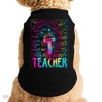 Tie Dye Teacher Typography Word Art Doggie Tank thumb 0