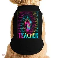 Tie Dye Teacher Typography Word Art Doggie Tank thumb 0