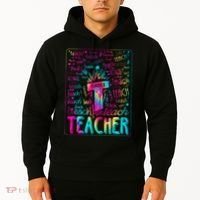 Tie Dye Teacher Typography Word Art Hoodie thumb 2