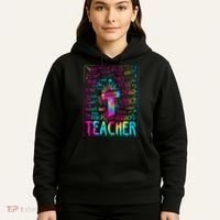 Tie Dye Teacher Typography Word Art Hoodie thumb 5