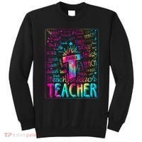 Tie Dye Teacher Typography Word Art Sweatshirt thumb 0