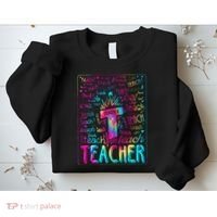 Tie Dye Teacher Typography Word Art Sweatshirt thumb 2