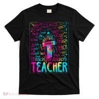 Tie Dye Teacher Typography Word Art T-Shirt thumb 0