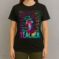 Tie Dye Teacher Typography Word Art T-Shirt thumb 4