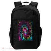 Tie Dye Teacher Typography Word Art Backpack thumb 0