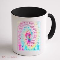 Tie Dye Teacher Typography Word Art Coffee Mug thumb 1