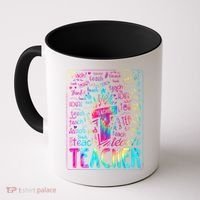 Tie Dye Teacher Typography Word Art Coffee Mug thumb 0